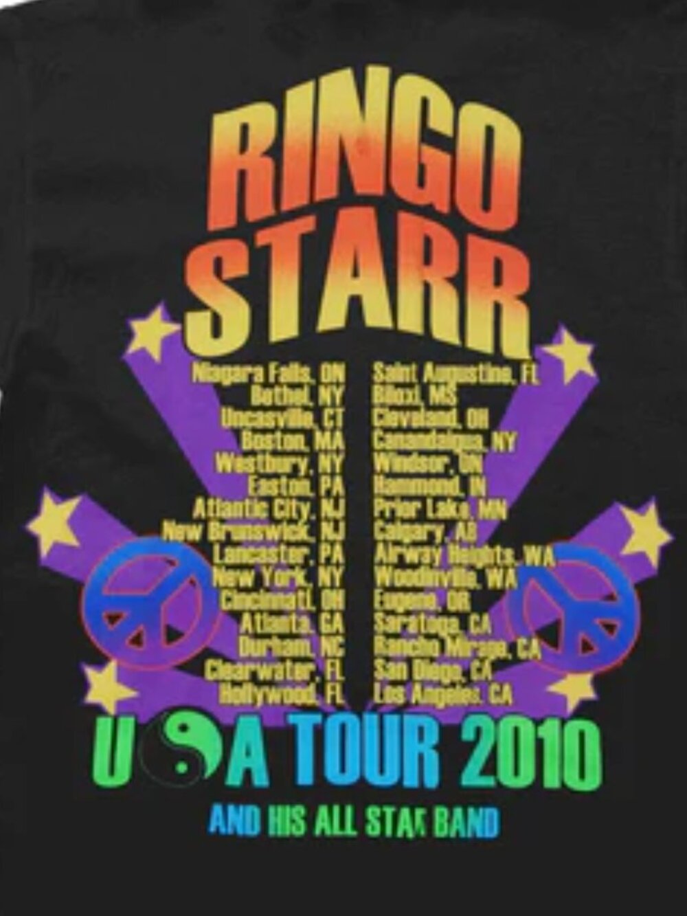 Ringo Starr 2010 Tour Slim Fit T-shirts - Picture 2 of 4